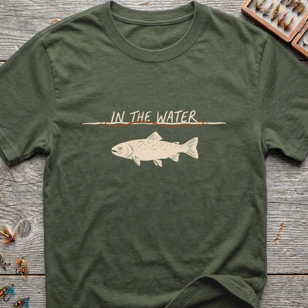 In The Water Trout - Military Green t-shirt
