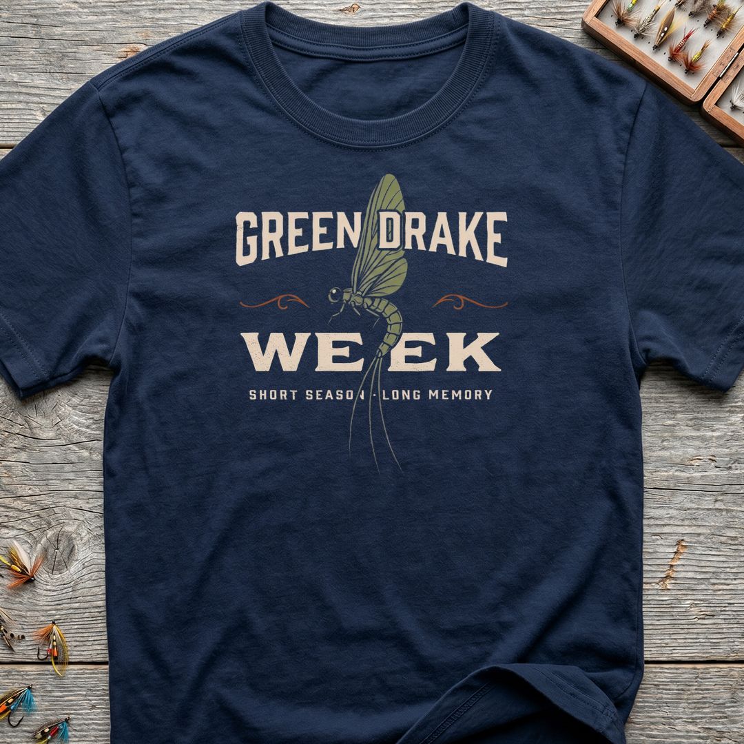 Green Drake Week - Navy t-shirt