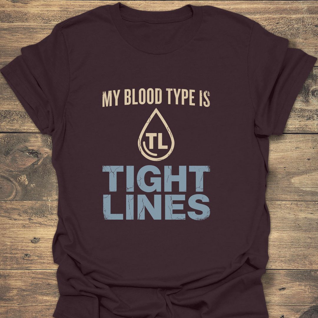 Blood Type Tight Lines - Dark Chocolate t-shirt