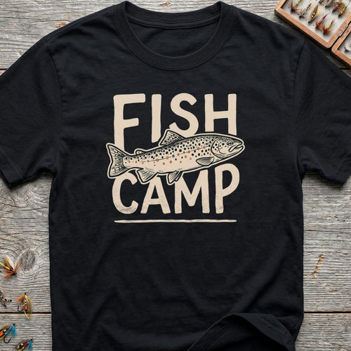 Fish Camp Brown Trout - Black t-shirt