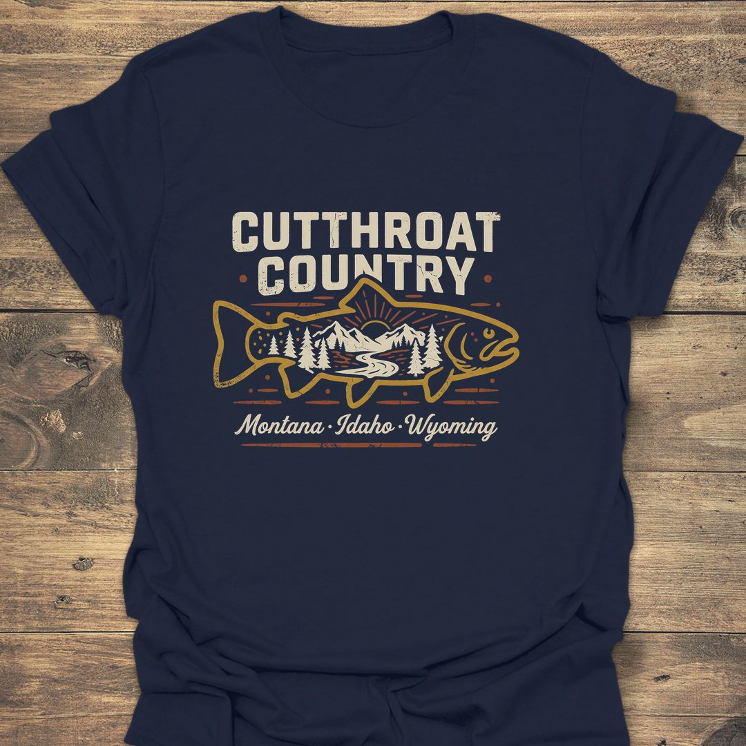 Cutthroat Country Trout - Navy t-shirt
