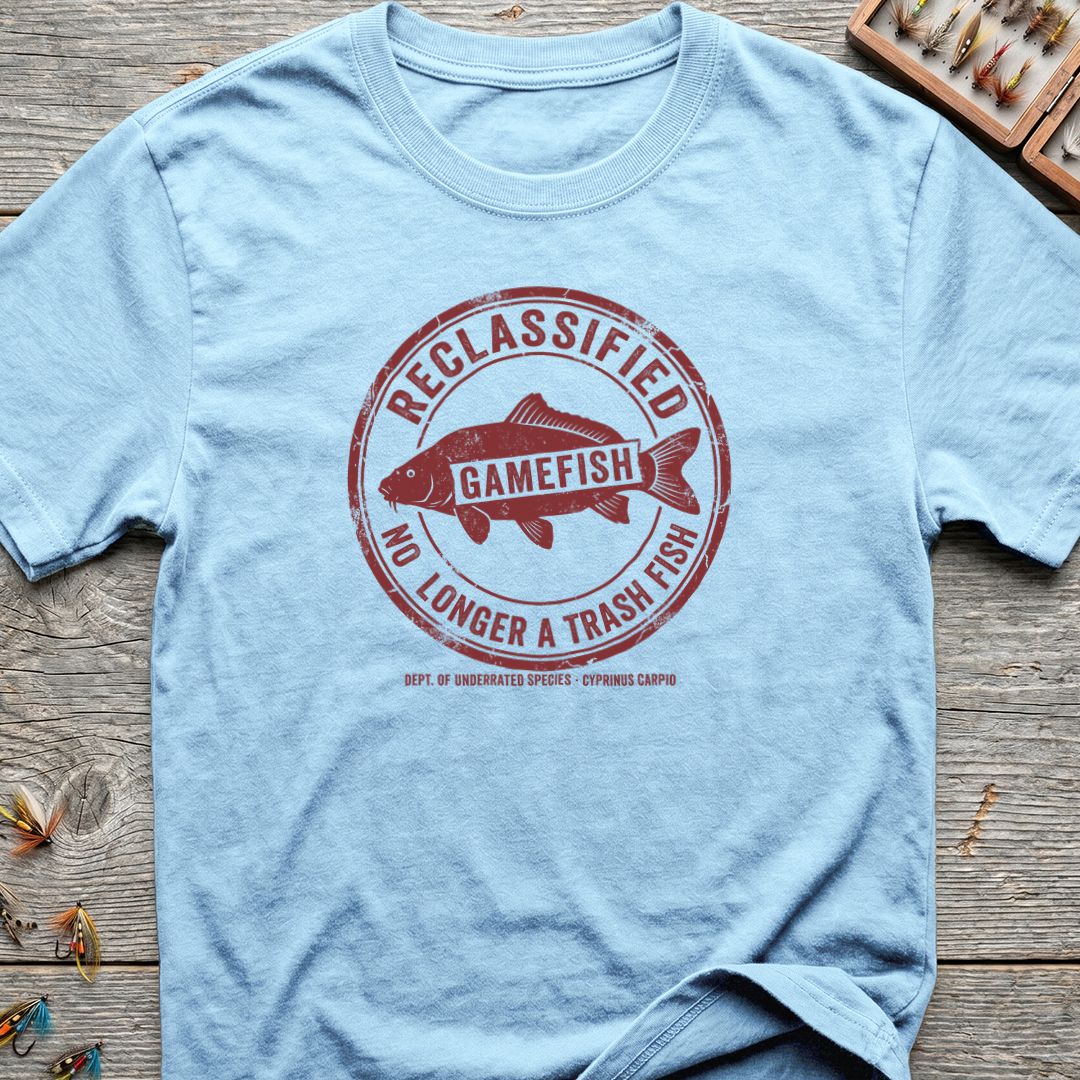 Carp Reclassified Gamefish - Light Blue t-shirt