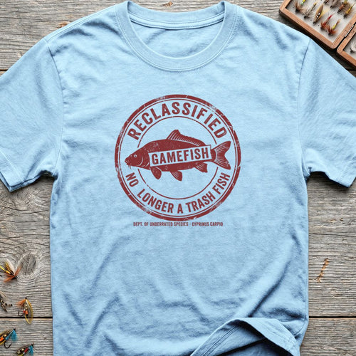 Carp Reclassified Gamefish - Light Blue t-shirt
