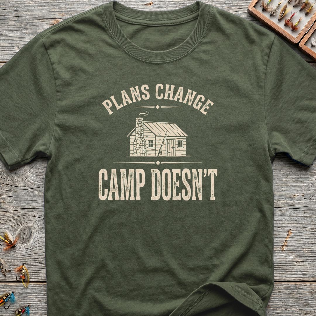 Plans Change Camp Doesn't - Military Green t-shirt