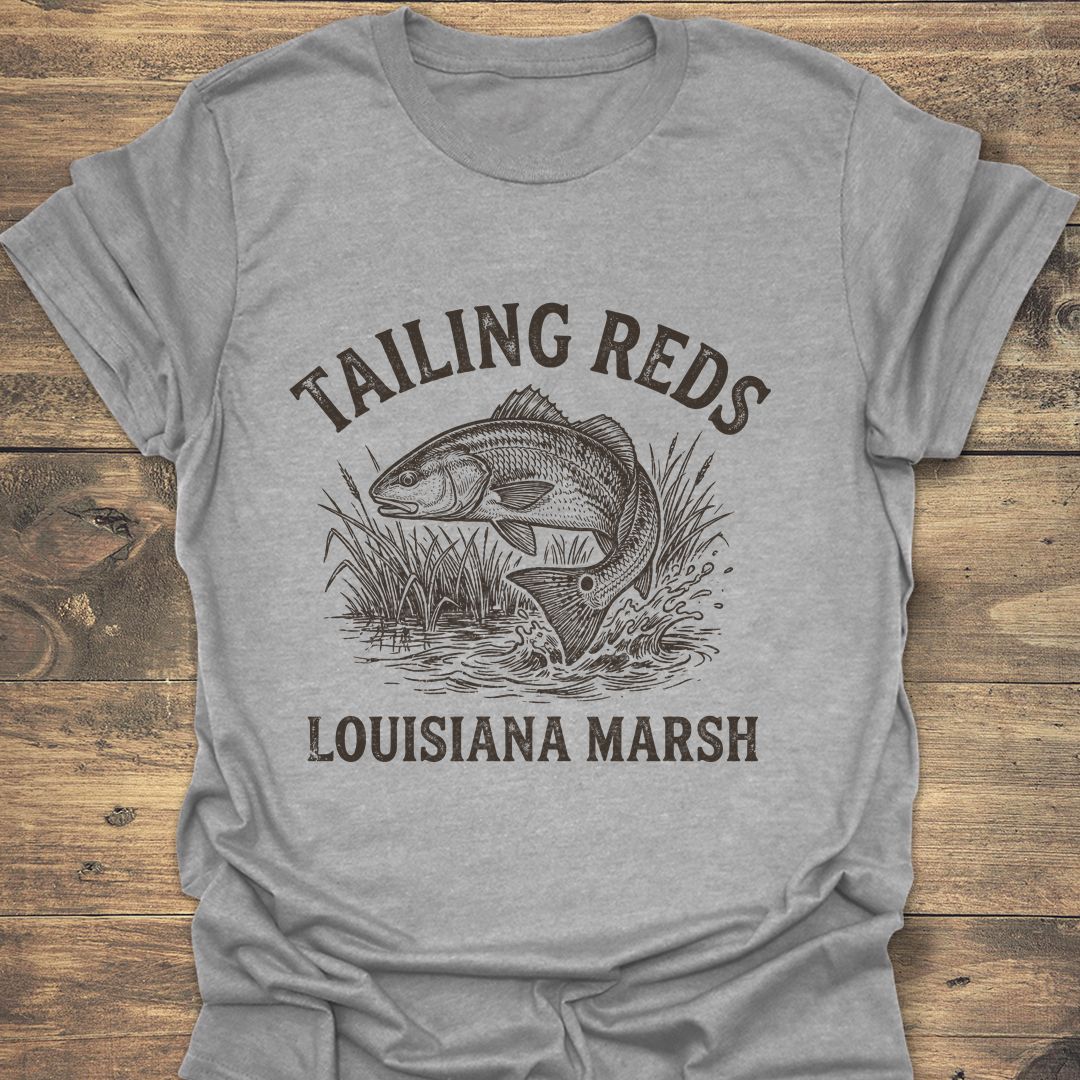 Tailing Reds Louisiana Marsh - Sport Grey t-shirt