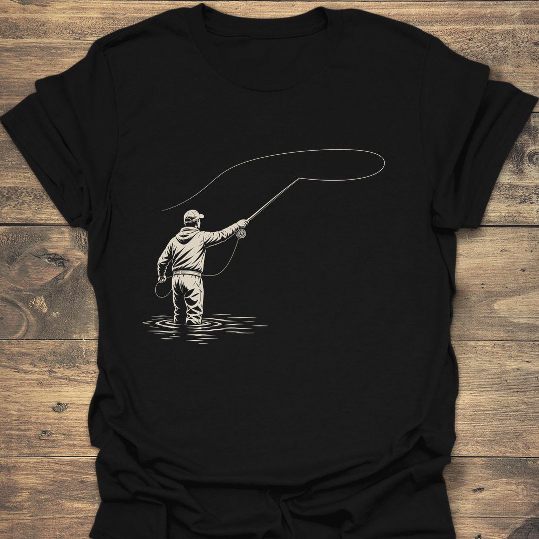 Wading Angler Casting Loop - Black t-shirt
