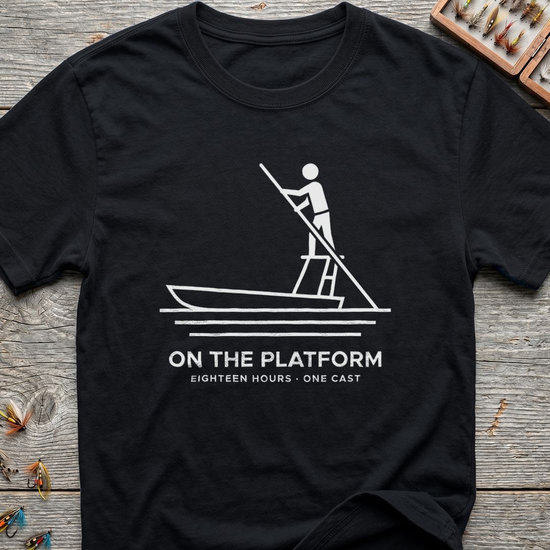 On The Platform Poling Skiff - Black t-shirt