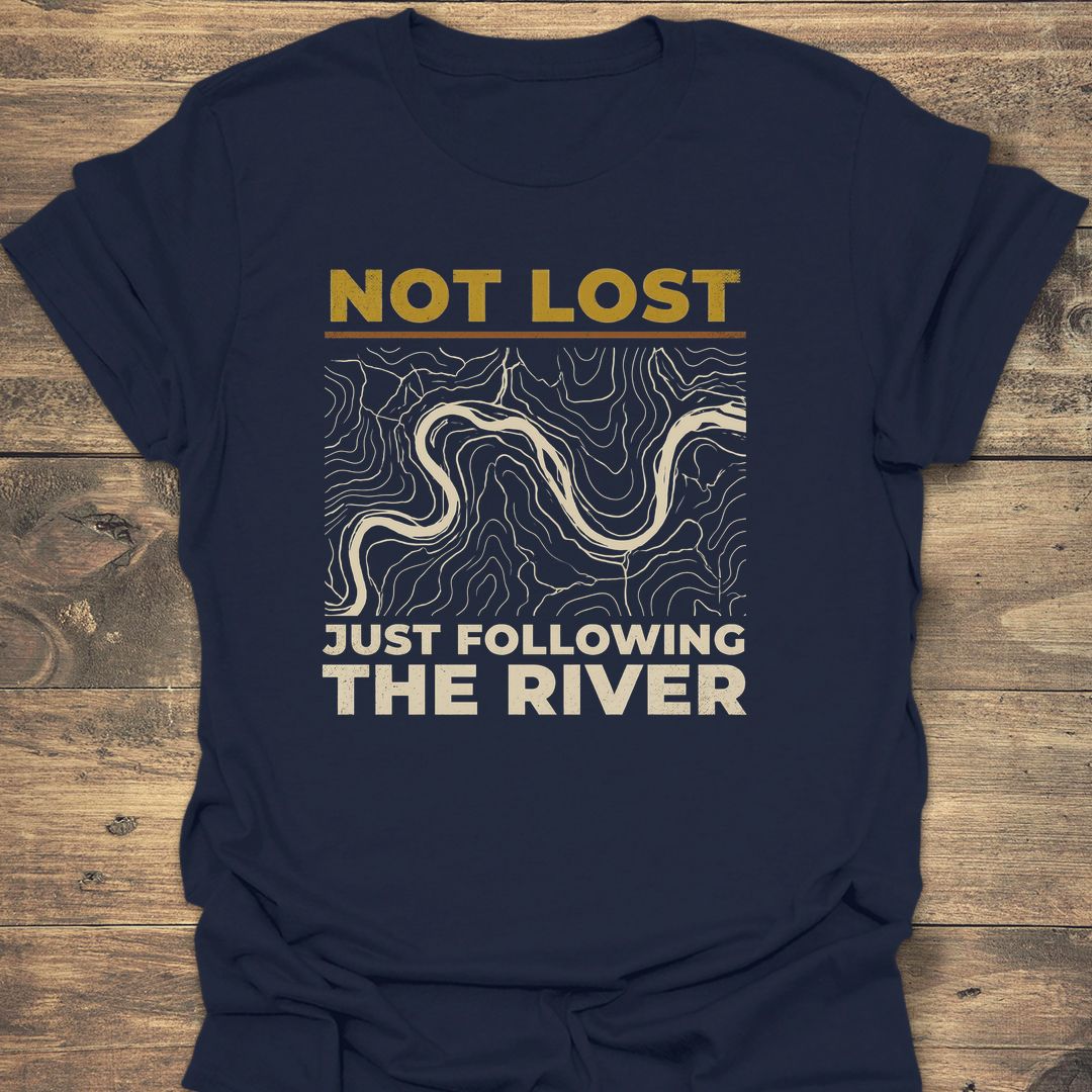 Not Lost Following The River - Navy t-shirt