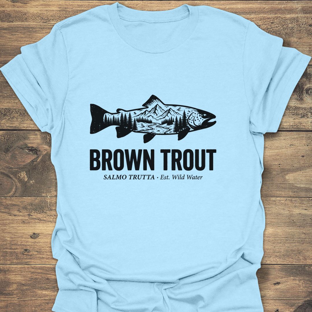 Brown Trout Salmo Trutta - Light Blue t-shirt