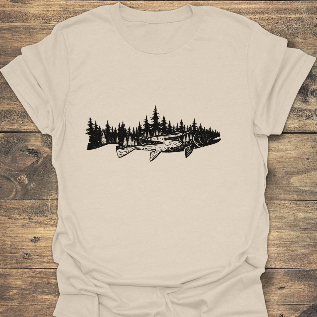 Trout River Double Exposure - Natural t-shirt