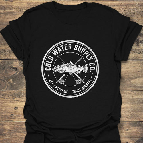 Cold Water Supply Co Trout - Black t-shirt