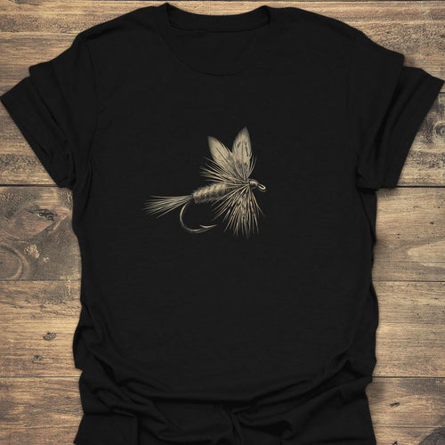 Classic Dry Fly Illustration - Black t-shirt