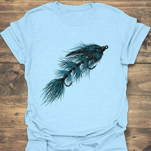 Articulated Streamer Fly - Light Blue t-shirt
