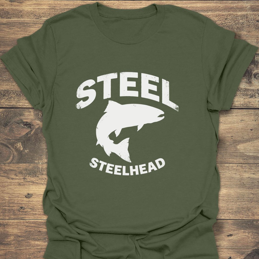 Steel Steelhead - Military Green t-shirt