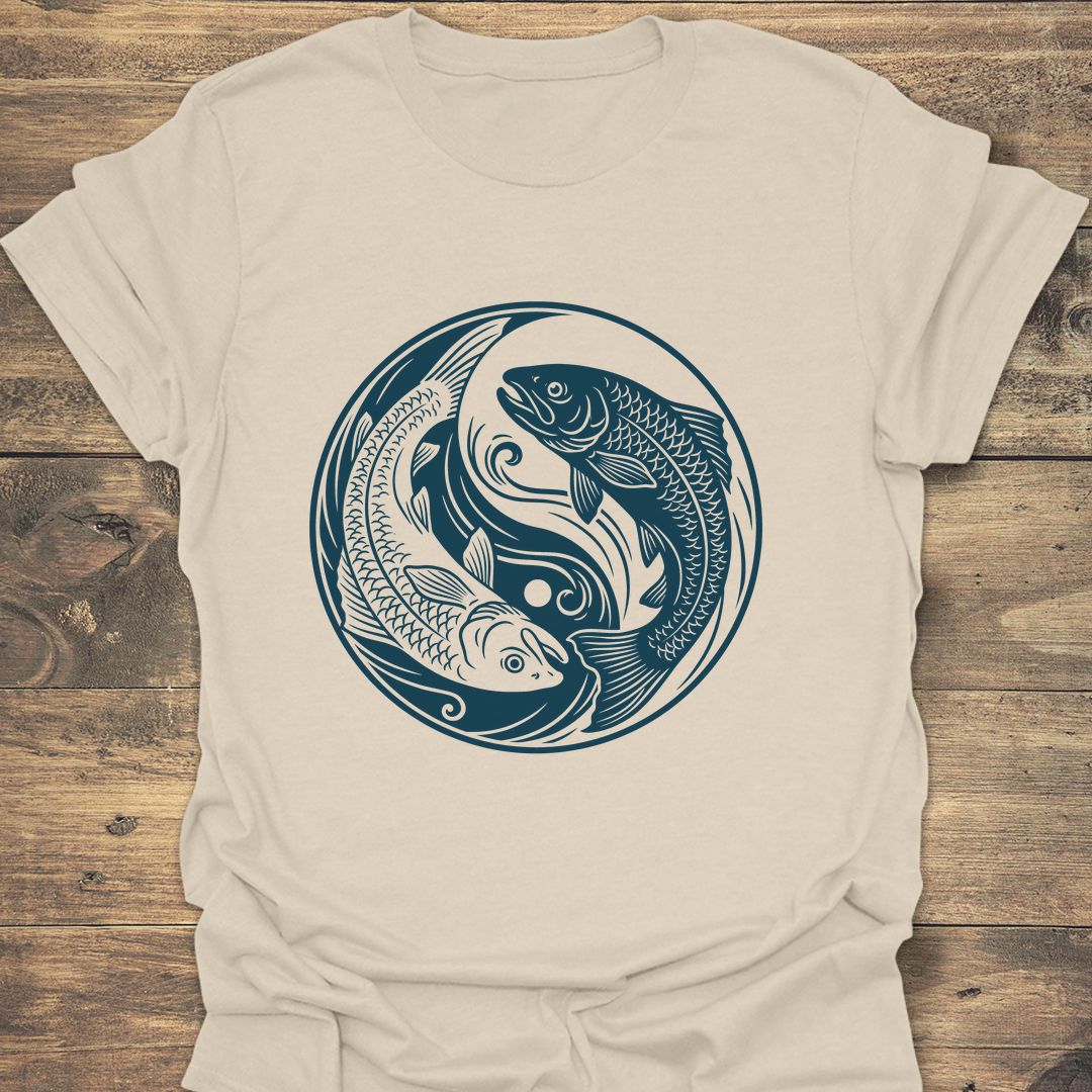 Trout Yin Yang Balance - Natural t-shirt