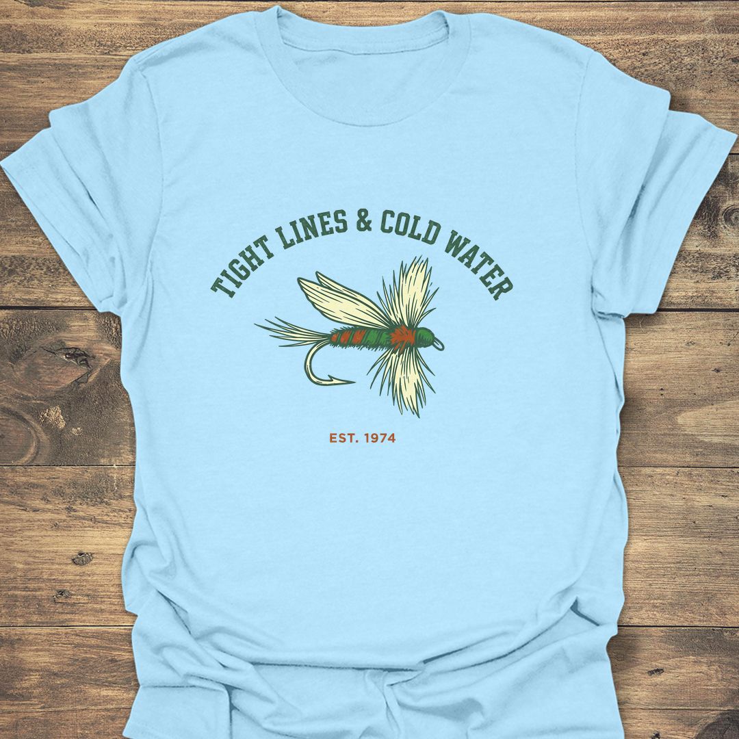 Tight Lines & Cold Water - Light Blue t-shirt