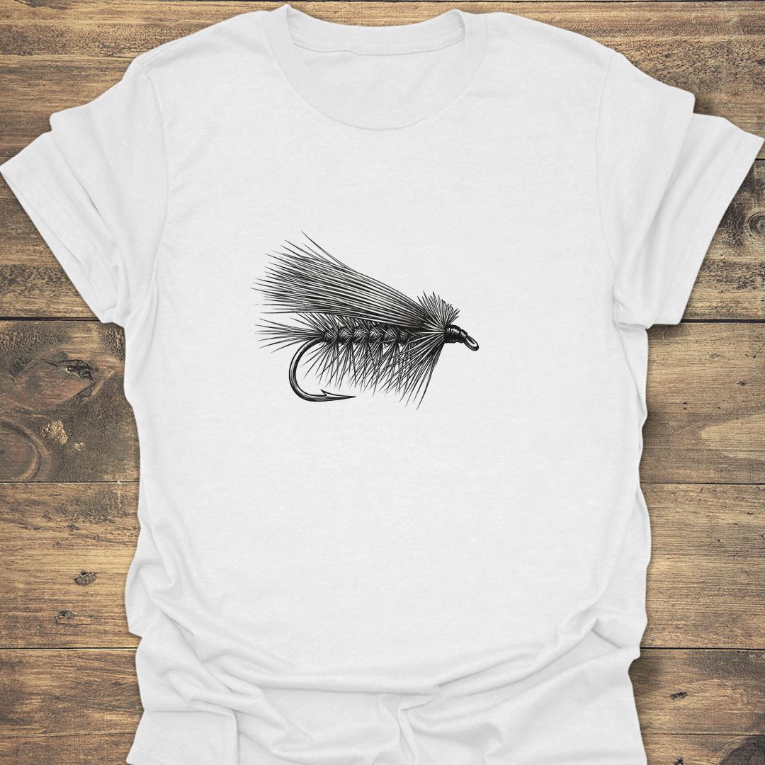 Classic Dry Fly Illustration - White t-shirt