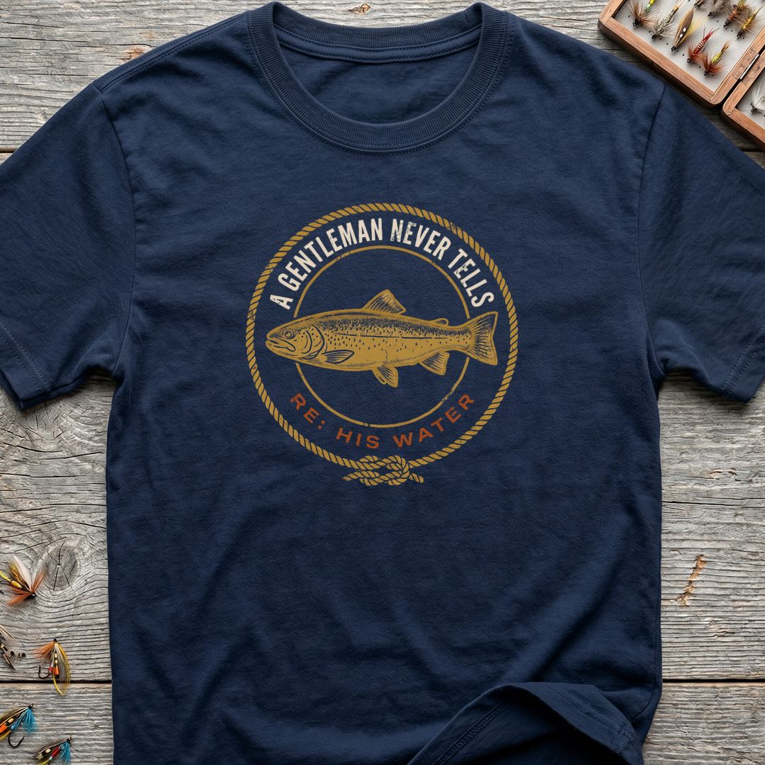 A Gentleman Never Tells - Navy t-shirt