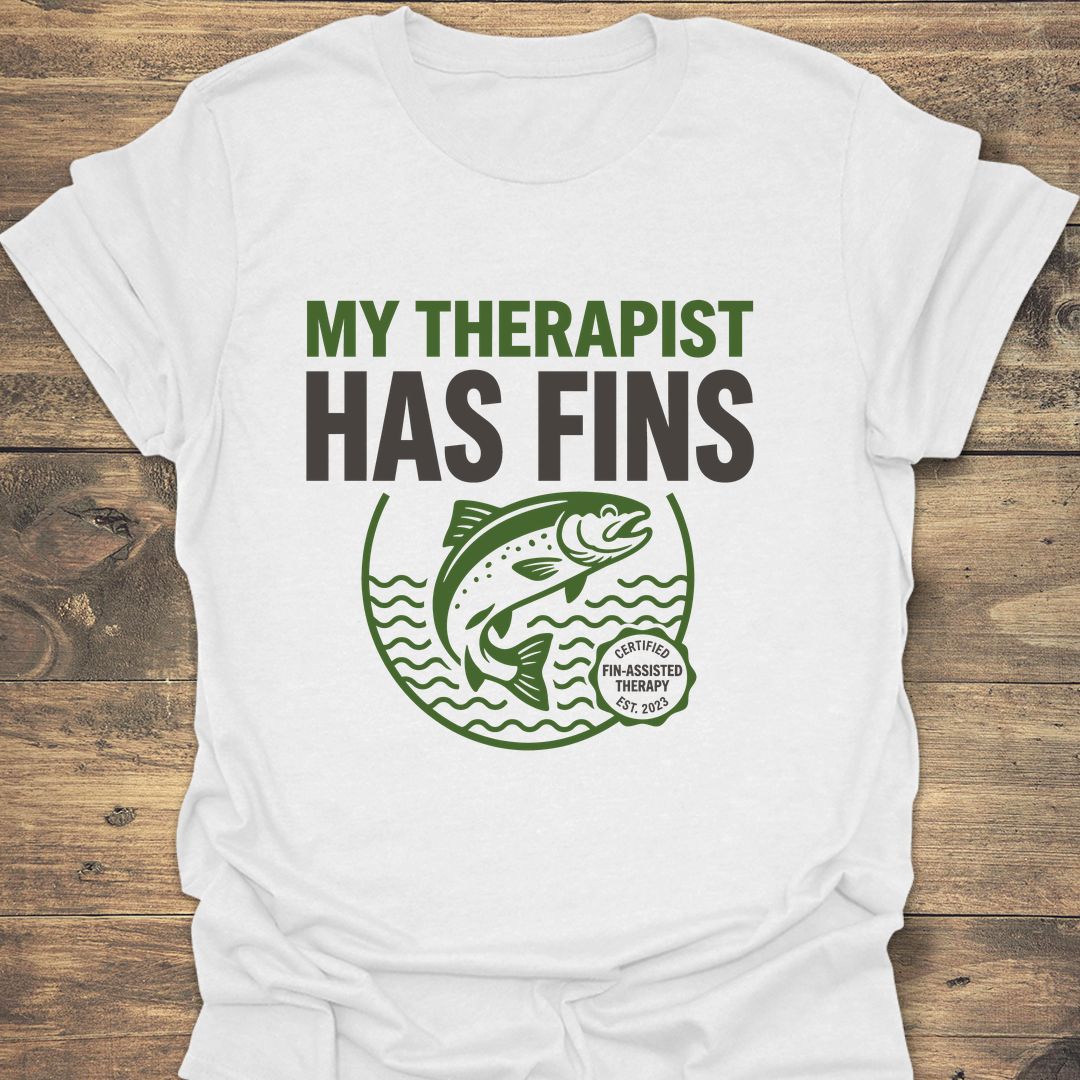 My Therapist Has Fins - White t-shirt