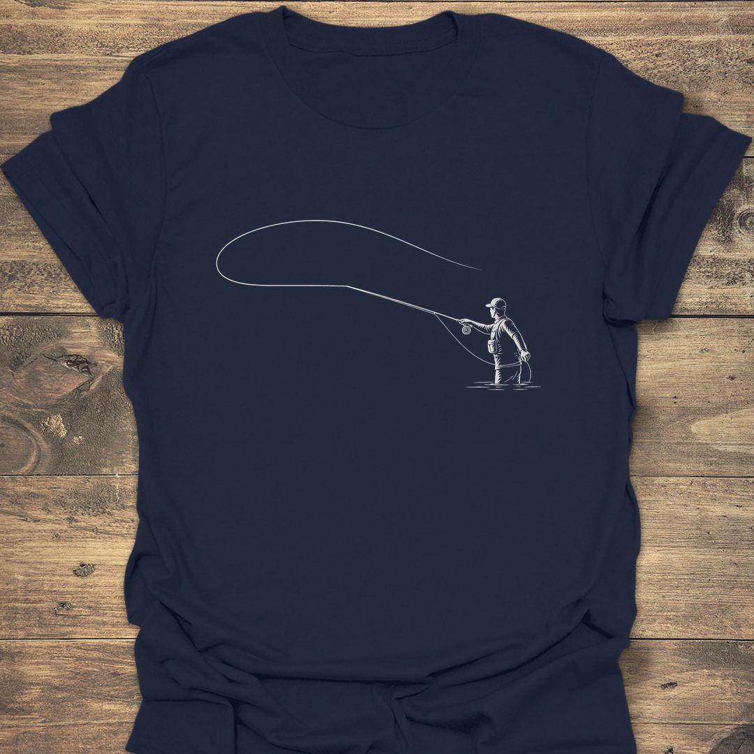 Wading Angler Loop Cast - Navy t-shirt