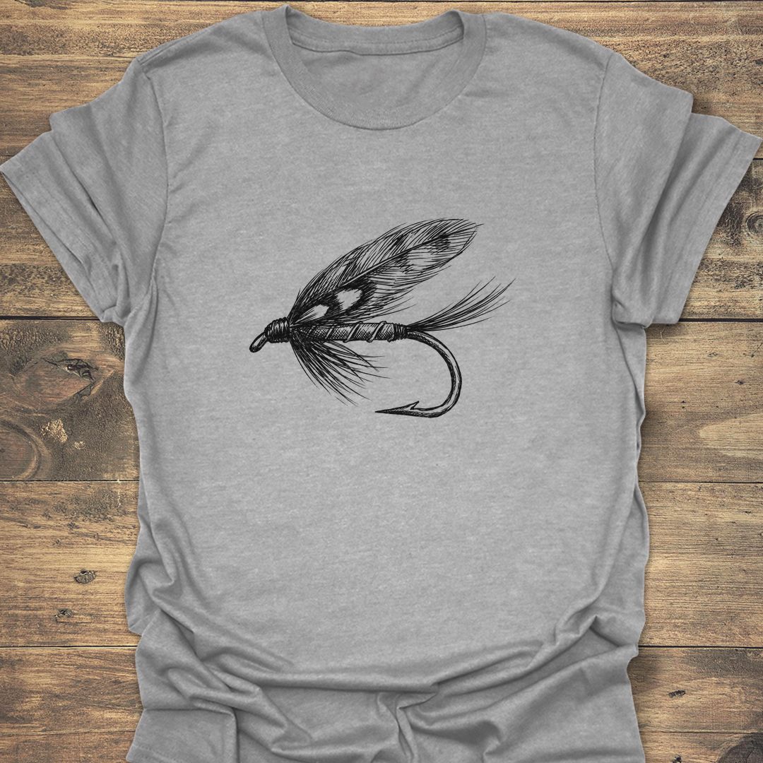 Classic Wet Fly Sketch - Sport Grey t-shirt