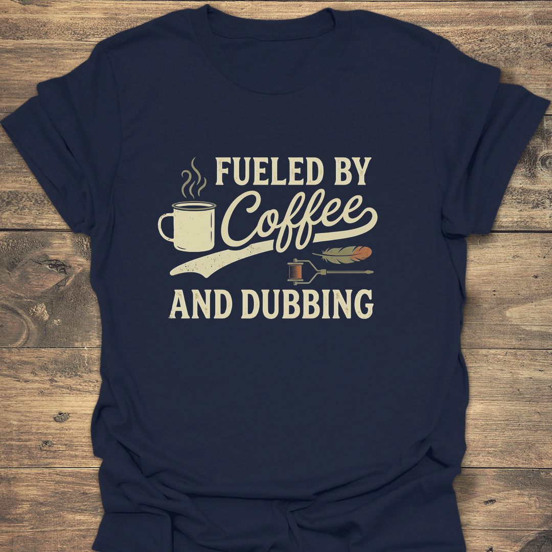 Fueled by Coffee and Dubbing - Navy t-shirt