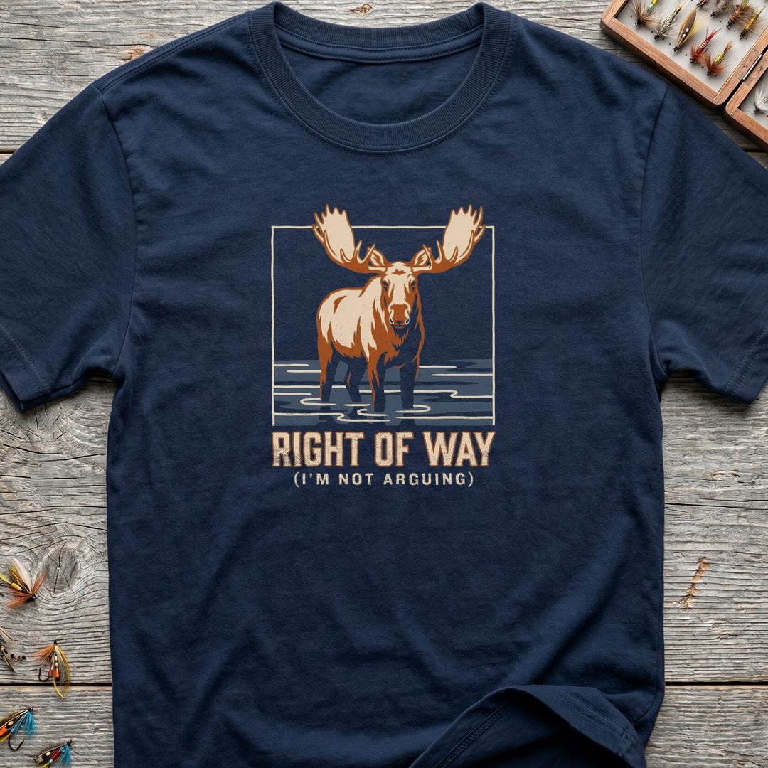 Right Of Way Moose - Navy t-shirt