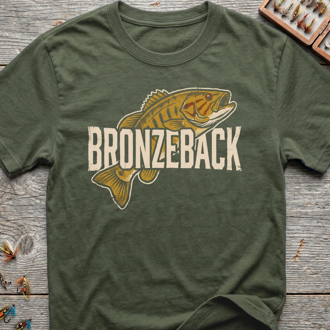 Bronzeback Smallmouth Bass - Military Green t-shirt