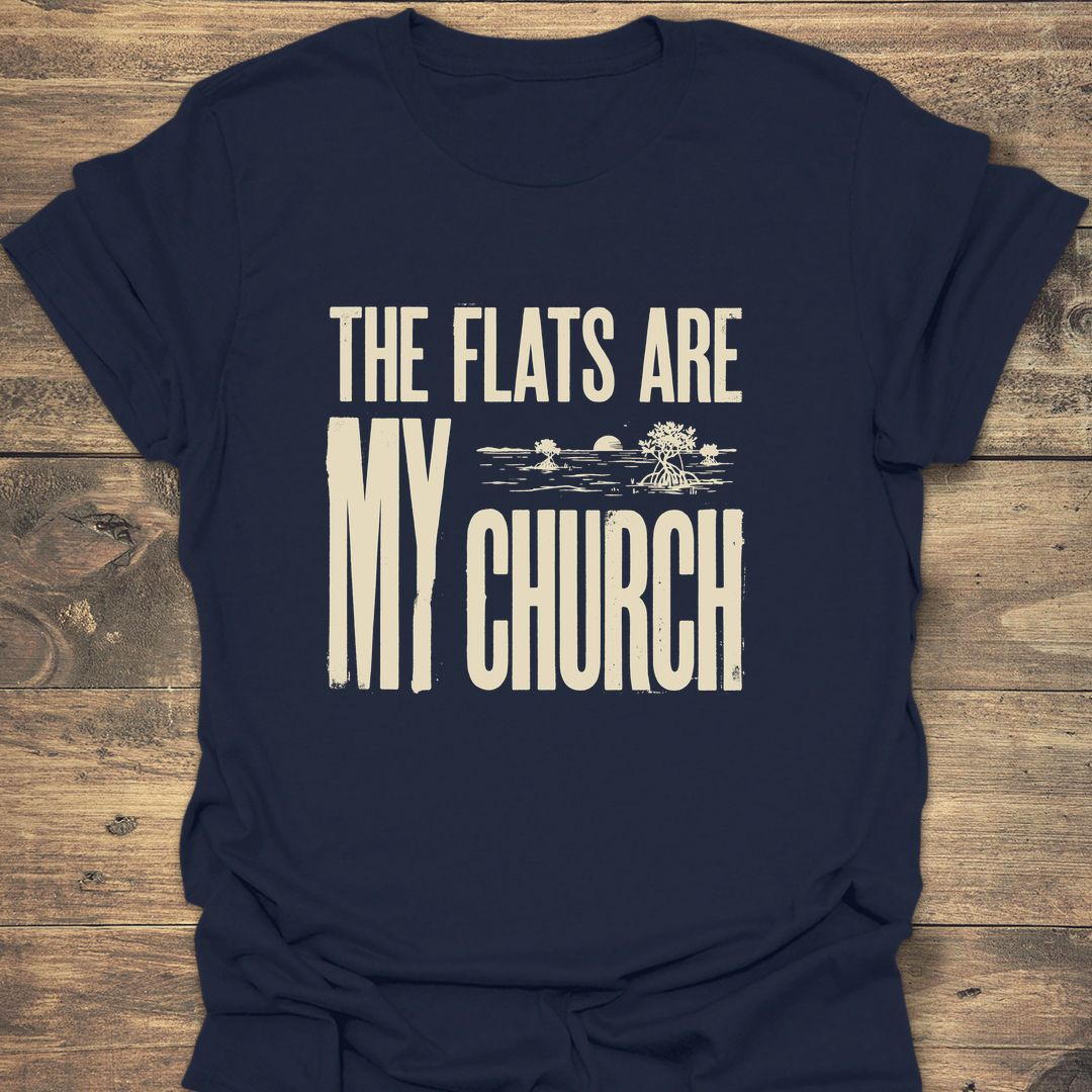 The Flats Are My Church - Navy t-shirt