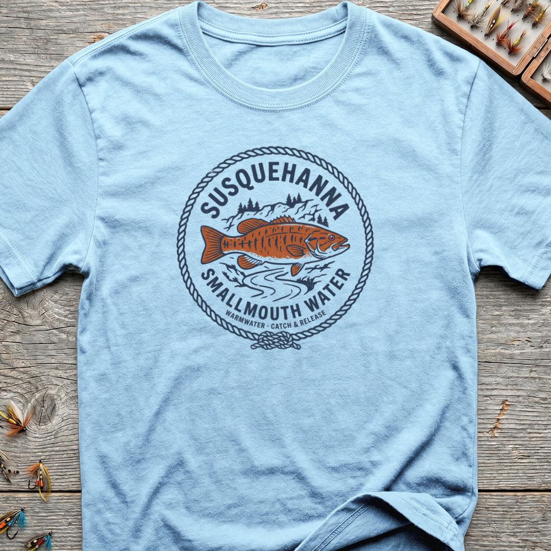 Susquehanna Smallmouth Water - Light Blue t-shirt