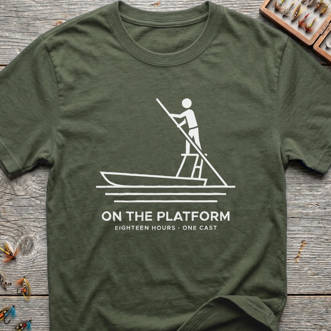 On The Platform Poling Skiff - Military Green t-shirt