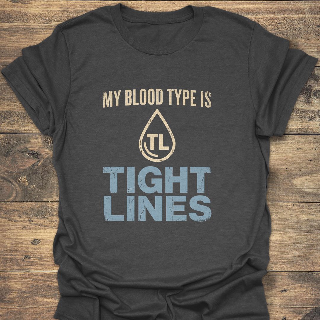 Blood Type Tight Lines - Dark Heather t-shirt
