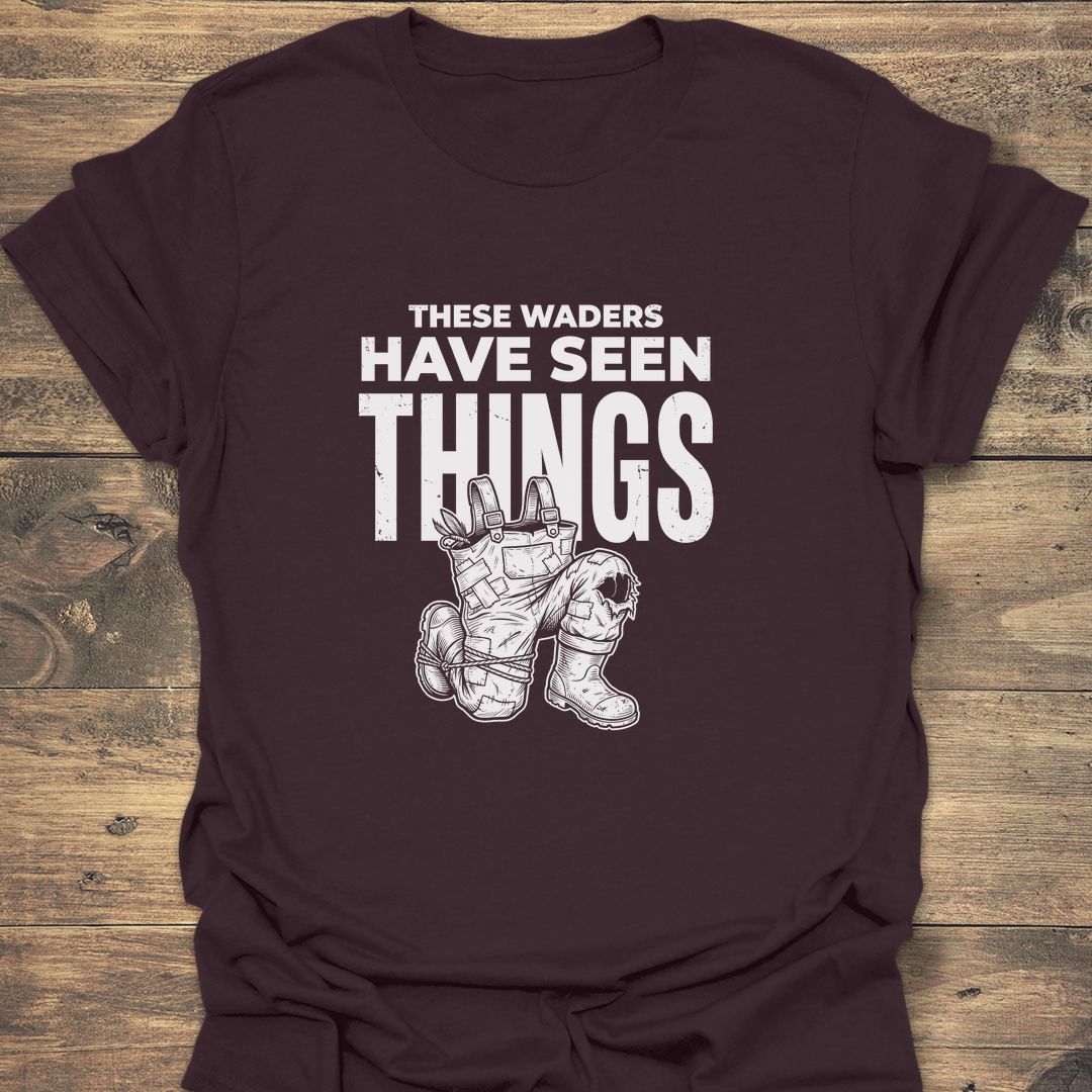 These Waders Have Seen Things - Dark Chocolate t-shirt