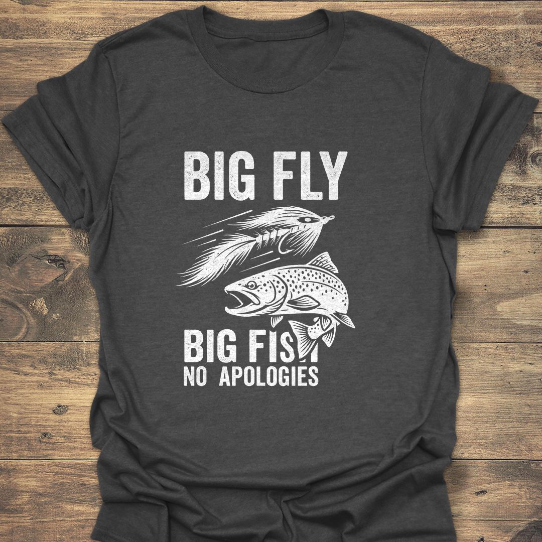 Big Fly Big Fish - Dark Heather t-shirt