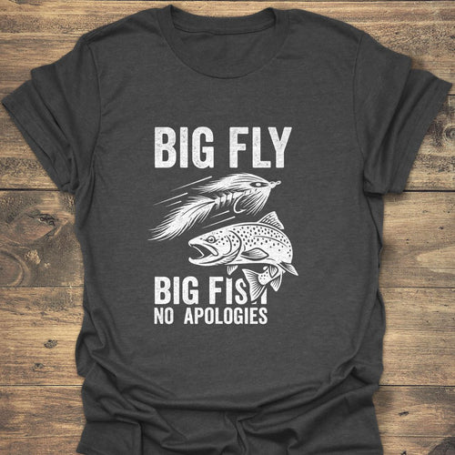 Big Fly Big Fish - Dark Heather t-shirt