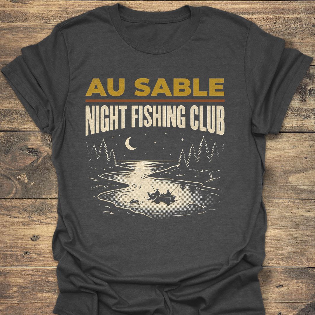 Au Sable Night Fishing Club - Dark Heather t-shirt