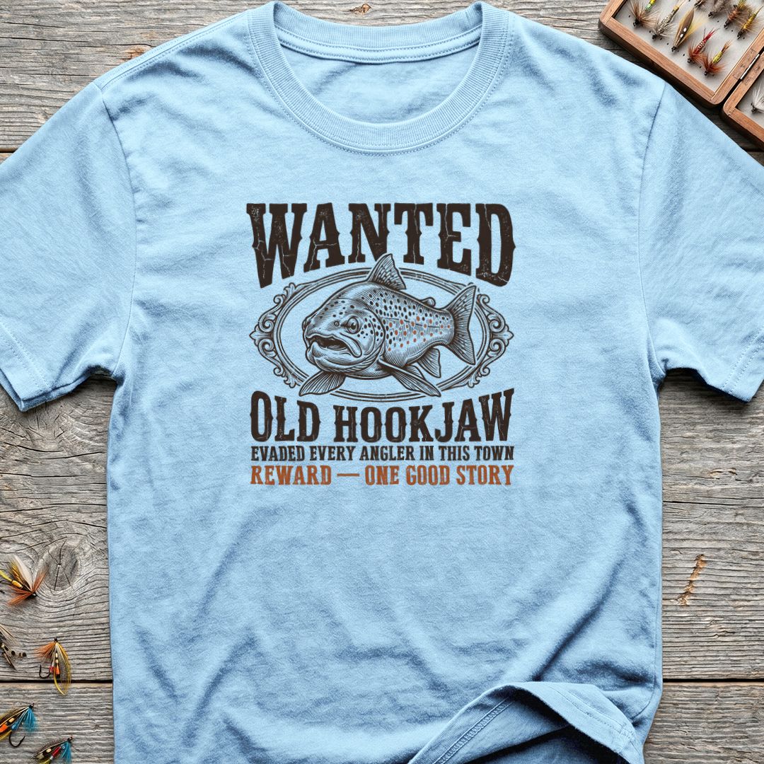 Wanted Old Hookjaw Trout - Light Blue t-shirt