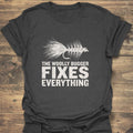 Woolly Bugger Fixes Everything - Dark Heather t-shirt