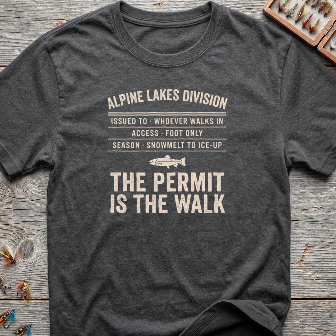 The Permit Is The Walk - Dark Heather t-shirt