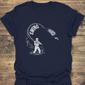 Swing Hard Fly Caster - Navy t-shirt