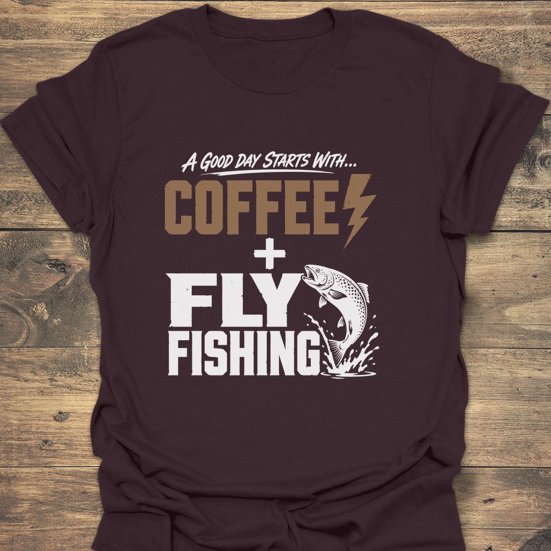 Coffee And Fly Fishing - Dark Chocolate t-shirt