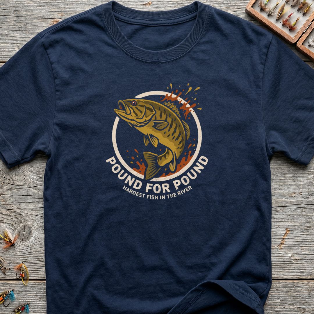 Pound For Pound Smallmouth Bass - Navy t-shirt