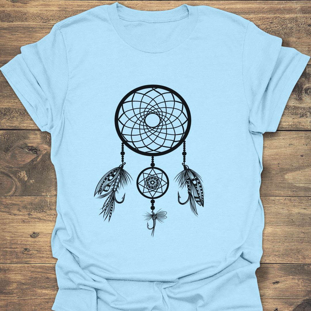 Dream Catcher Fly Patterns - Light Blue t-shirt