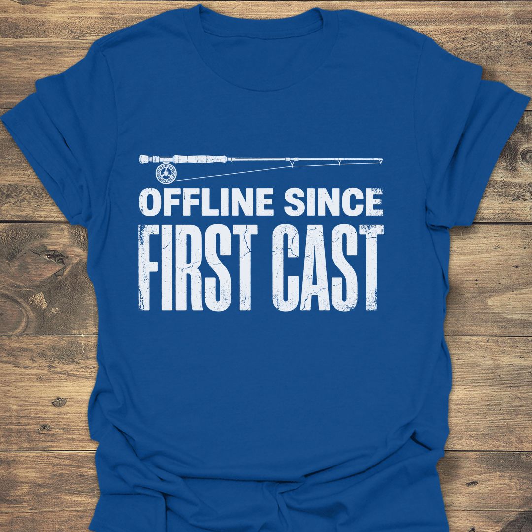Offline Since First Cast - Royal t-shirt