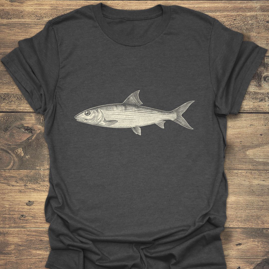 Bonefish Vintage Engraving Art - Dark Heather t-shirt