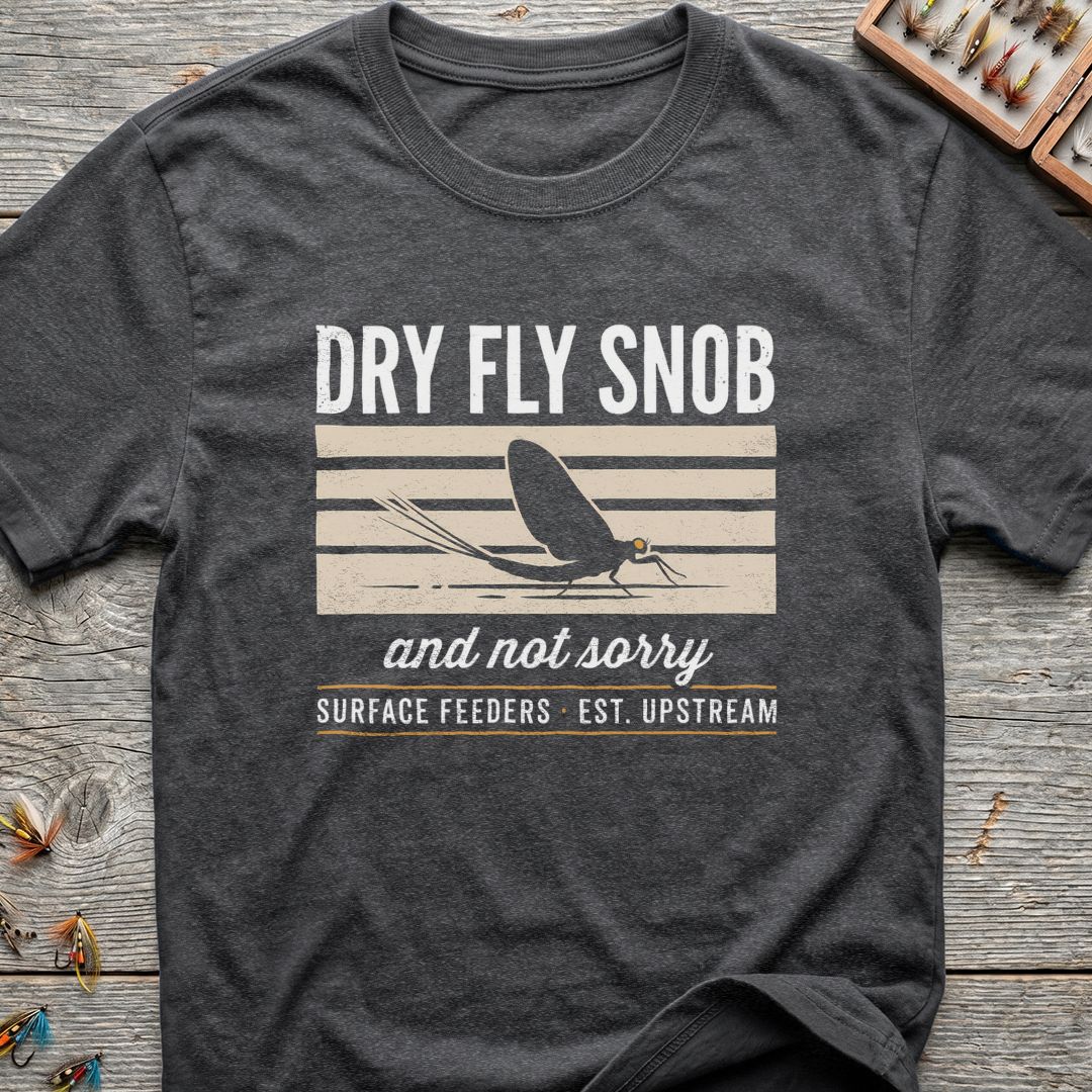Dry Fly Snob and Not - Dark Heather t-shirt