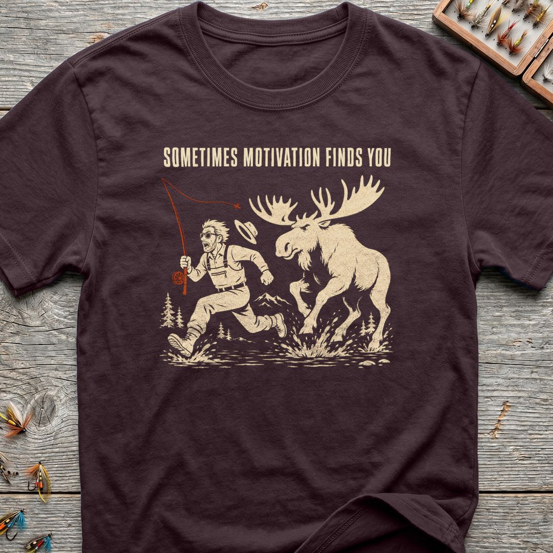 Sometimes Motivation Finds You - Dark Chocolate t-shirt