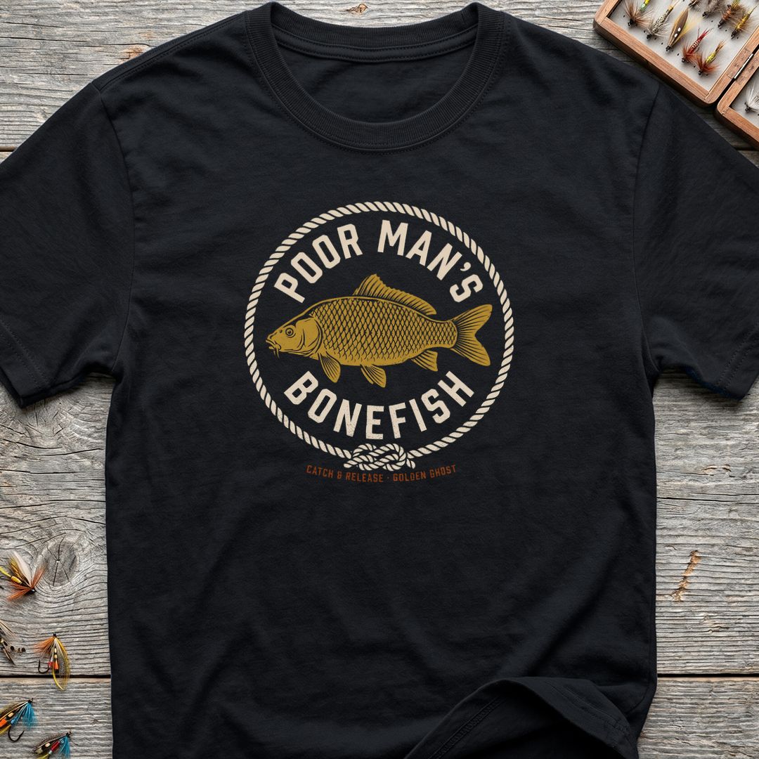 Poor Man's Bonefish Carp - Black t-shirt