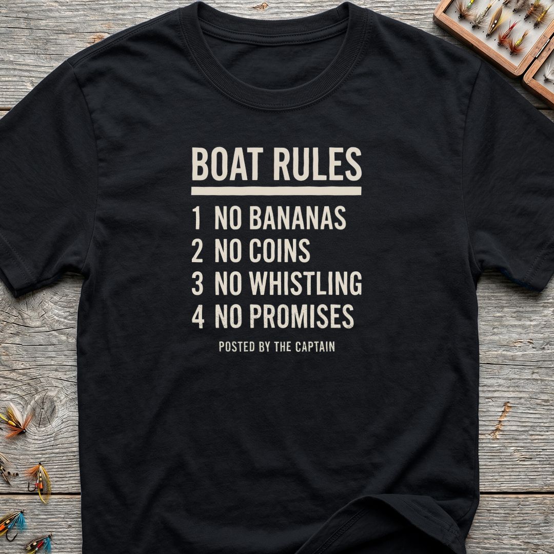 Boat Rules By The Captain - Black t-shirt