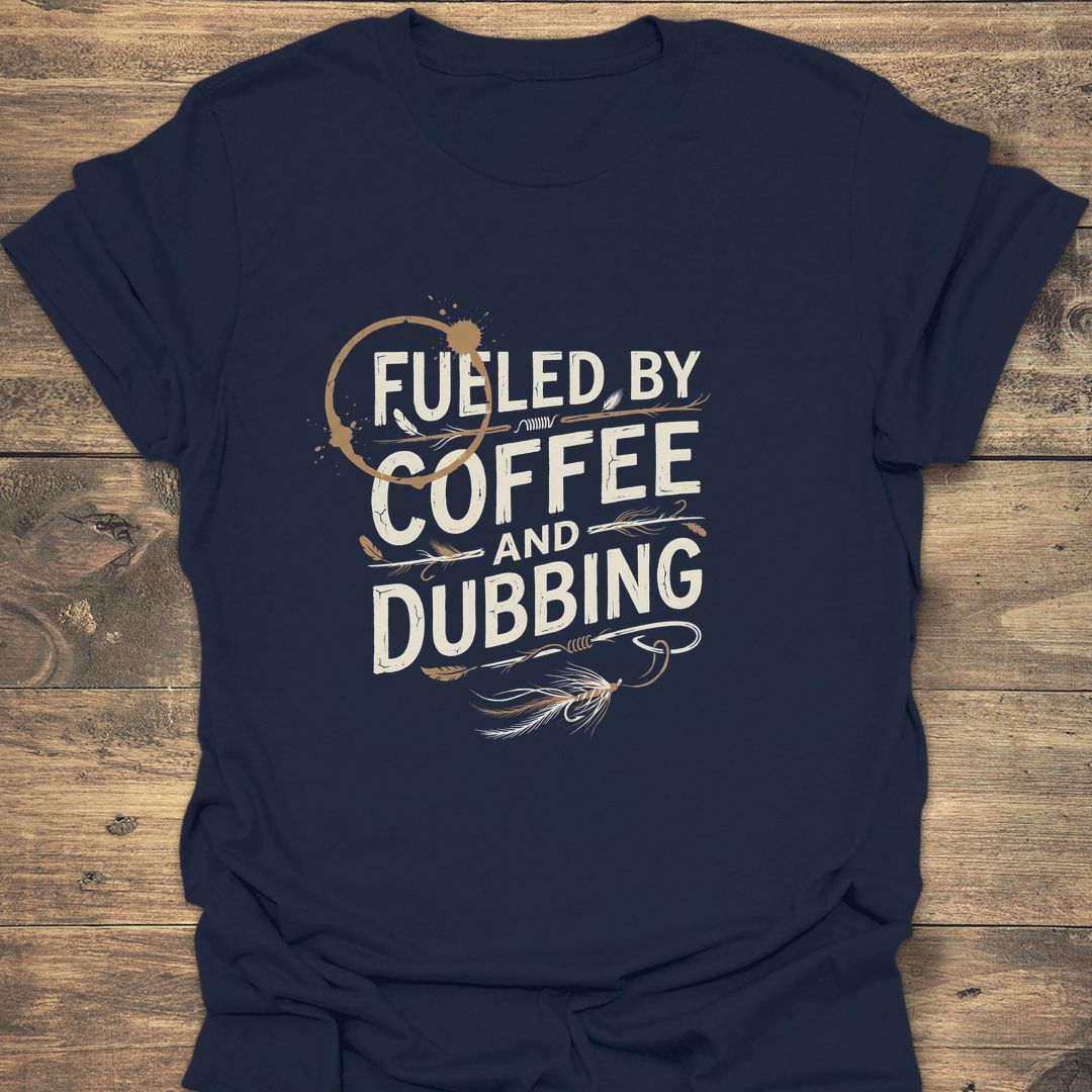Fueled By Coffee And Dubbing - Navy t-shirt